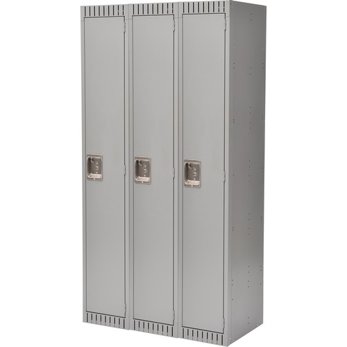 KLETON Locker - 1 Tier(s) - Padlock Lock - Overall Size 72" x 18" - Gray - Stainless Steel, Steel - Lockers - KLTFL364