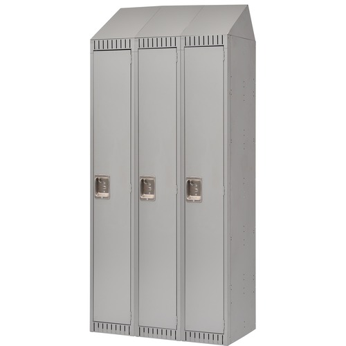 KLETON Locker - 1 Tier(s) - Padlock Lock - Overall Size 72" x 18" - Gray - Stainless Steel, Steel