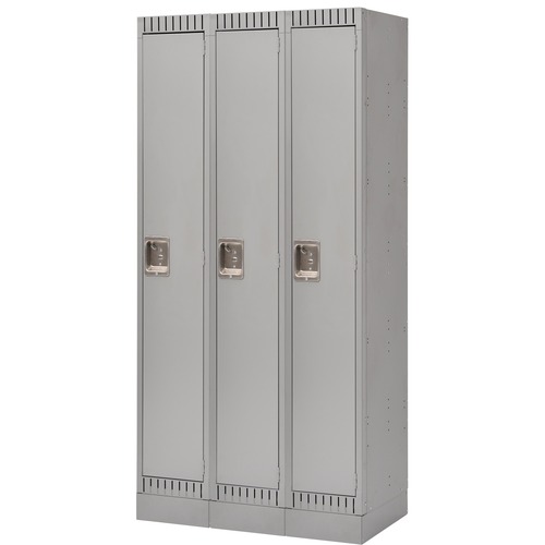 KLETON Locker - 1 Tier(s) - Padlock Lock - Overall Size 72" x 18" - Gray - Stainless Steel, Steel