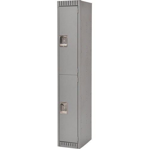 KLETON Locker - 2 Tier(s) - Padlock Lock - Overall Size 72" x 12" x 18" - Gray - Stainless Steel, Steel