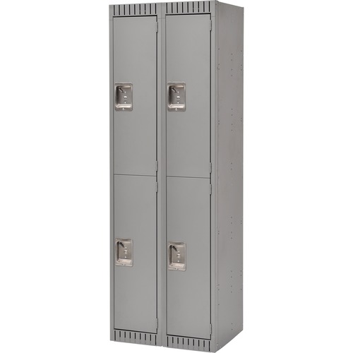 KLETON Locker - 2 Tier(s) - Padlock Lock - Overall Size 72" x 18" - Gray - Stainless Steel, Steel - Lockers - KLTFL367