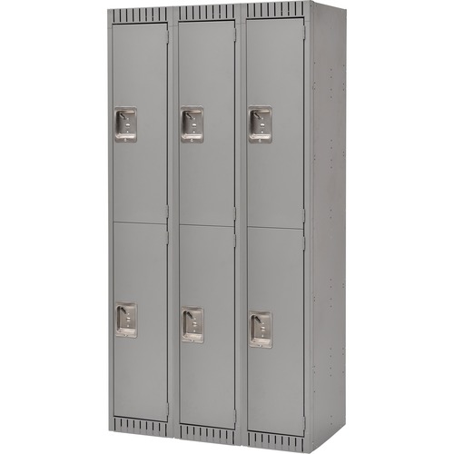 KLETON Locker - 2 Tier(s) - Padlock Lock - Overall Size 72" x 18" - Gray - Stainless Steel, Steel - Lockers - KLTFL368
