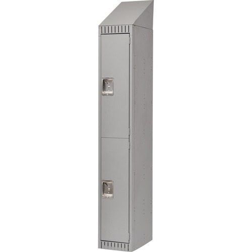 KLETON Locker - 2 Tier(s) - Padlock Lock - Overall Size 72" x 12" x 18" - Gray - Stainless Steel, Steel