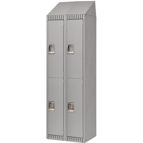 KLETON Locker - 2 Tier(s) - Padlock Lock - Overall Size 72" x 18" - Gray - Stainless Steel, Steel - Lockers - KLTFL385