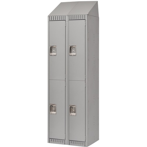 KLETON Locker - 2 Tier(s) - Padlock Lock - Overall Size 72" x 18" - Gray - Stainless Steel, Steel