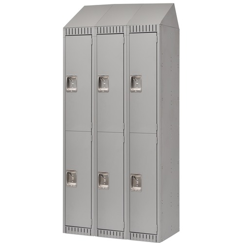 KLETON Locker - 2 Tier(s) - Padlock Lock - Overall Size 72" x 18" - Gray - Stainless Steel, Steel - Lockers - KLTFL386