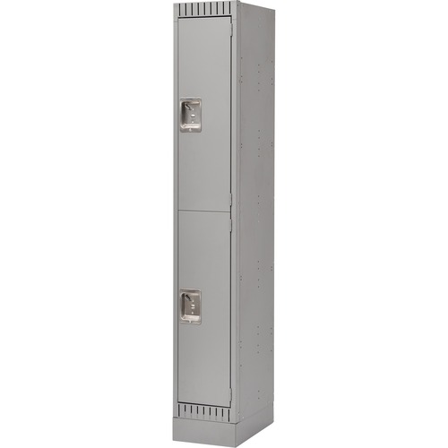 KLETON Locker - 2 Tier(s) - Padlock Lock - Overall Size 72" x 12" x 18" - Gray - Stainless Steel, Steel - Lockers - KLTFL396