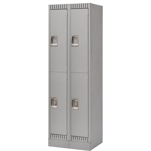 KLETON Locker - 2 Tier(s) - Padlock Lock - Overall Size 72" x 18" - Gray - Stainless Steel, Steel