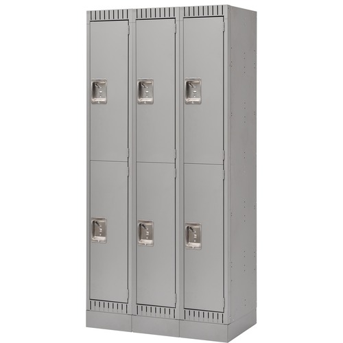 KLETON Locker - 2 Tier(s) - Padlock Lock - Overall Size 72" x 18" - Gray - Stainless Steel, Steel - Lockers - KLTFL398