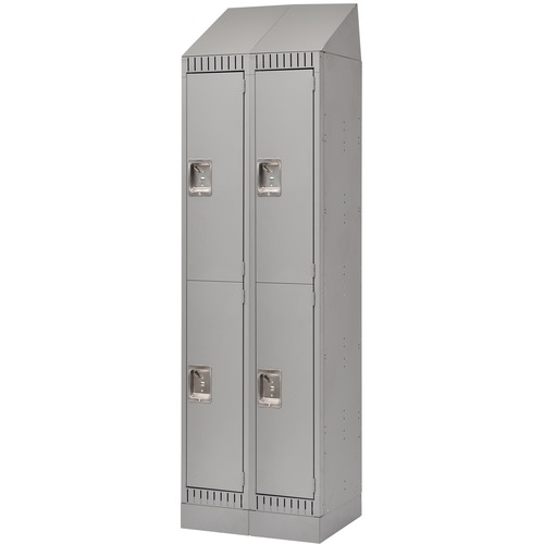 KLETON Locker - 2 Tier(s) - Padlock Lock - Overall Size 72" x 18" - Gray - Stainless Steel, Steel - Lockers - KLTFL409