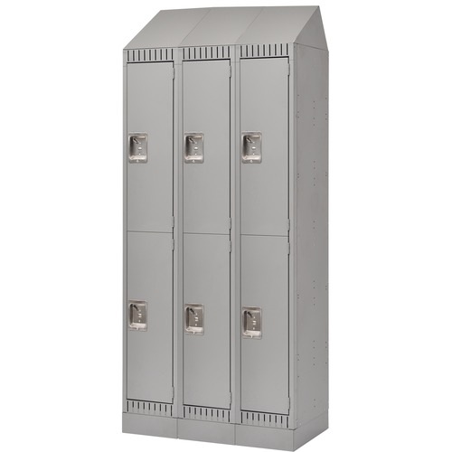 KLETON Locker - 2 Tier(s) - Padlock Lock - Overall Size 72" x 18" - Gray - Stainless Steel, Steel - Lockers - KLTFL410