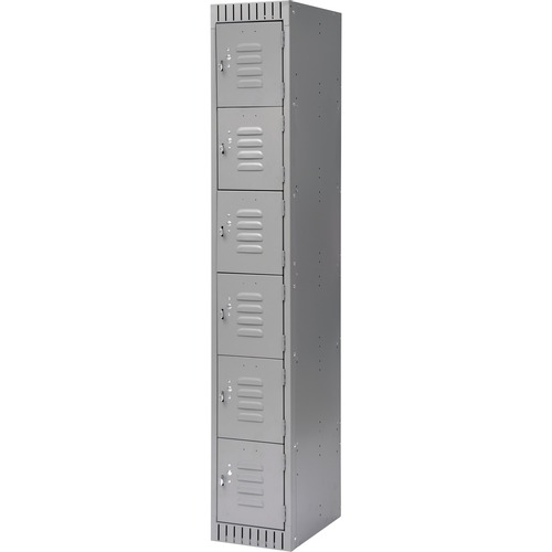 KLETON Locker - 6 Tier(s) - Padlock Lock - Overall Size 72" x 12" x 18" - Gray - Stainless Steel, Steel - Lockers - KLTFL370