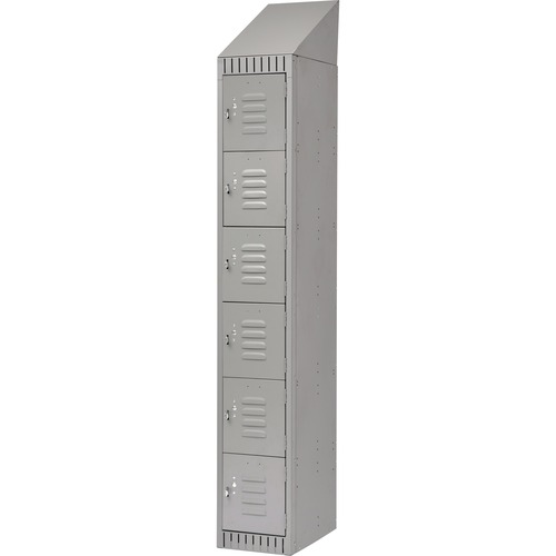 KLETON Locker - 6 Tier(s) - Padlock Lock - Overall Size 72" x 12" x 18" - Gray - Stainless Steel, Steel - Lockers - KLTFL388