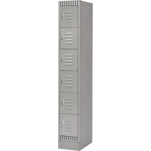 KLETON Locker - 6 Tier(s) - Padlock Lock - Overall Size 72" x 12" x 18" - Gray - Stainless Steel, Steel