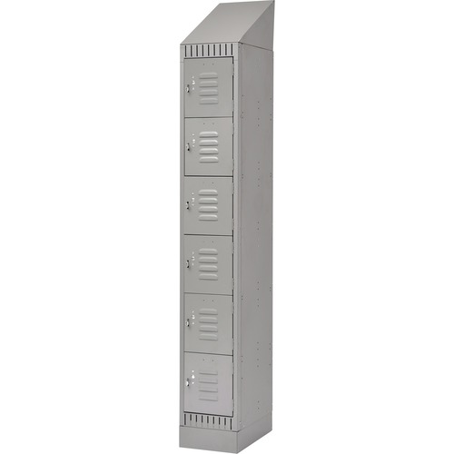 KLETON Locker - 6 Tier(s) - Padlock Lock - Overall Size 72" x 12" x 18" - Gray - Stainless Steel, Steel - Lockers - KLTFL412