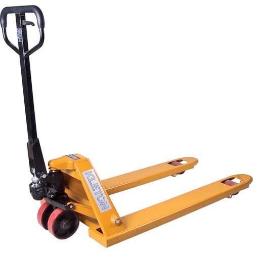 KLETON Hydraulic Pallet Truck - 2494.76 kg Capacity - Polyurethane, Cast Iron - Steel Frame - Yellow