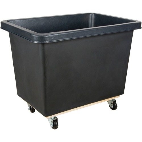 KLETON Tapered Wall Poly Box Truck - 226.80 kg Capacity - 4 Casters - 3" (76.20 mm) Caster Size - Polyethylene, Plywood - 39" Length x 27" Width x 30" Height - Black