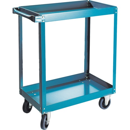 KLETON Knocked-Down Shelf Carts - 2-Shelf Utility Trucks - 2 Shelf - 408.23 kg Capacity - 4 Casters - 5" (127 mm) Caster Size - Steel - 24" Width x 36" Depth x 36" Height - Steel Frame - Kleton Blue - Hand Trucks & Dollies - KLTMB493