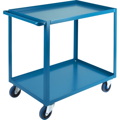 KLETON Shelf Cart - 2 Shelf - 544.31 kg Capacity - 4 Casters - 5" (127 mm) Caster Size - Steel - 24" Width x 36" Height - Blue