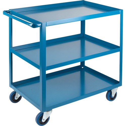 KLETON Shelf Cart - 3 Shelf - 544.31 kg Capacity - 4 Casters - 5" (127 mm) Caster Size - Steel - 24" Width x 36" Height - Kleton Blue