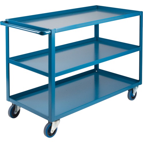 KLETON Shelf Cart - 3 Shelf - 544.31 kg Capacity - 4 Casters - 5" (127 mm) Caster Size - Steel - 24" Width x 51" Depth x 36" Height - Kleton Blue