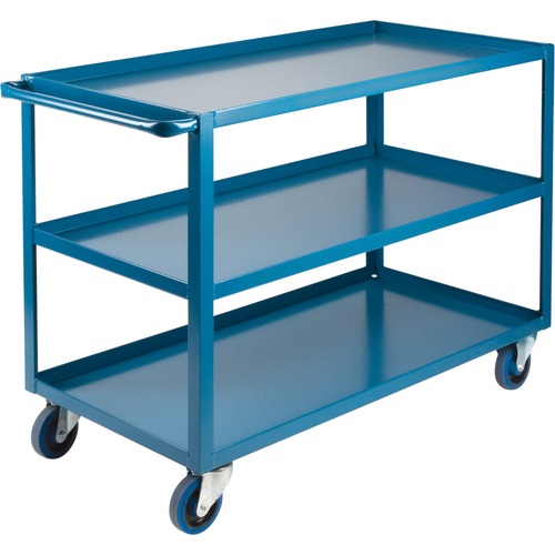 KLETON Shelf Cart - 3 Shelf - 544.31 kg Capacity - 4 Casters - 5" (127 mm) Caster Size - Steel - 24" Width x 51" Depth x 36" Height - Kleton Blue - Hand Trucks & Dollies - KLTMB461