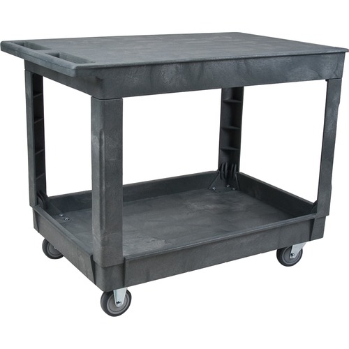 KLETON Plastic Flat Shelf Utility Service Cart - 2 Shelf - 226.80 kg Capacity - 5" (127 mm) Caster Size - Plastic, Structofoam - 25.5" Width x 40.5" Depth x 32.5" Height - Janitorial Carts - KLTML620