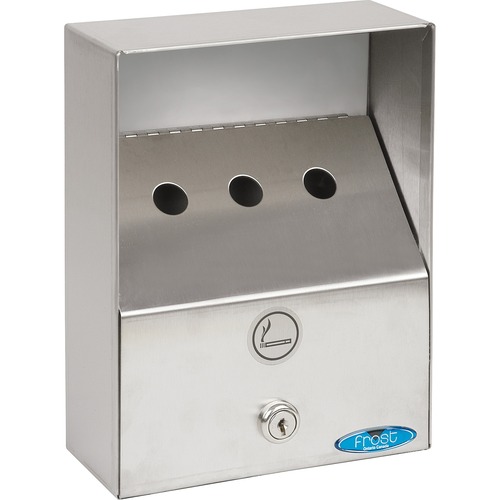 Frost 908 - Heavy Duty Outdoor Ash Bin - 1 L Capacity - Weather Resistant, Corrosion Resistance, Heavy Duty, Ash Pan - 9" Height x 7" Width x 3" Depth - Brushed Stainless Steel - Smoking Receptacles - FPL90803
