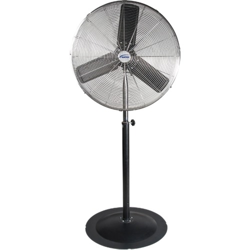 Matrix Pedestal Fan - 30" Diameter - 2 Speed - Oscillating, Adjustable Height - Metal - Black, Chrome - Fans - MIPEA283