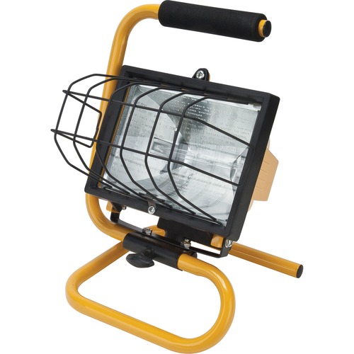 Aurora Tools Portable Halogen Work Light - 500 W - Tempered Glass, SteelHousing - Black, Yellow