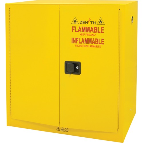 Zenith Flammable Storage Cabinet - 43" x 18" x 44" - 1 x Shelf(ves) - 2 x Hinged Door(s) - Adjustable Feet, Fire Resistant, Recessed Handle, Corrosion Resistant, Adjustable Shelf, Welded - Steel