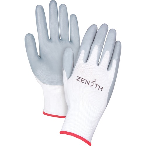 Zenith Lightweight Nitrile Foam Palm Coated Gloves, Size 7 - Nitrile Coating - 7 Size Number - Small Size - Nylon Liner - Lightweight, Knitted Cuff, Abrasion Resistant, Cut Resistant, Puncture Resistant, Comfortable, Fatigue-free, Knit Wrist -