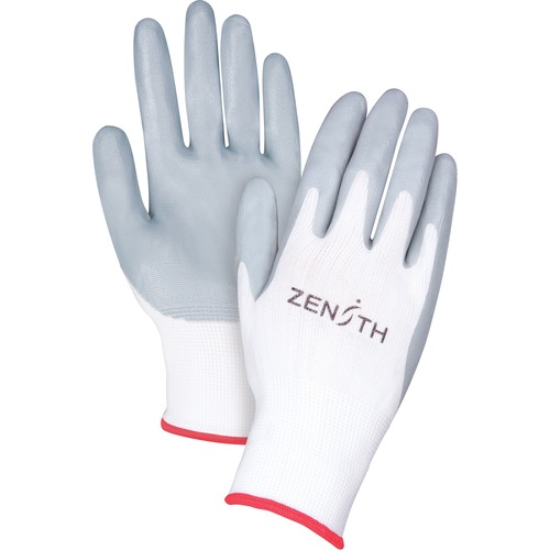 Zenith Lightweight Nitrile Foam Palm Coated Gloves, Size 9 - Nitrile Coating - 9 Size Number - Large Size - Nylon Liner - Lightweight, Knitted Cuff, Abrasion Resistant, Cut Resistant, Puncture Resistant, Comfortable, Fatigue-free, Knit Wrist - For Metal S