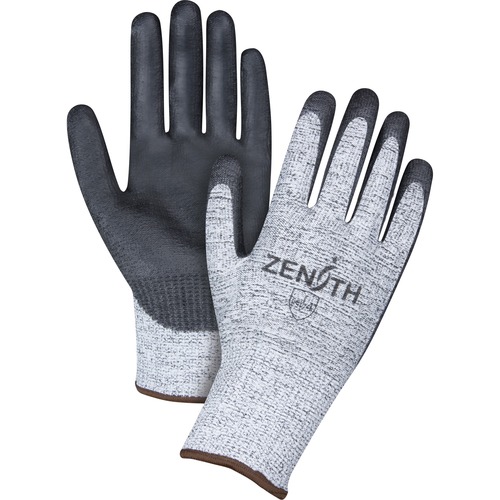 Zenith HPPE Polyurethane-Coated Gloves, Size 9 - Polyurethane Coating - 9 Size Number - Large Size - High Performance Polyethylene (HPPE) Liner - Cut Resistant, Knitted Cuff, Stretchable, Seamless, Breathable, Abrasion Resistant, Tear Resistant, Elastic W