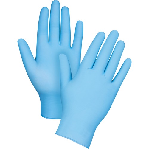 Zenith Examination Grade Nitrile Gloves, Powdered, Small - Grease, Oil Protection - Small Size - Nitrile - Blue - Powdered, Textured Finish, Beaded Cuff, Oil Resistant, Grease Resistant, Solvent Resistant, Puncture Resistant, Latex-free, Ambidextrous, Tea - Gloves - ZEN00423