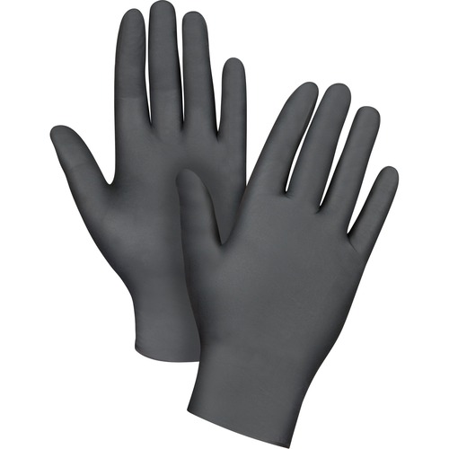 Zenith Black Nitrile Gloves, Small - Small Size - Nitrile - Black - Powder-free, Textured Fingertip, Puncture Resistant, Comfortable, Powdered, Soft, Durable, Rolled Cuff - For Manufacturing, Spraying, Laboratory Application, Cleaning, Automotive, Mainten