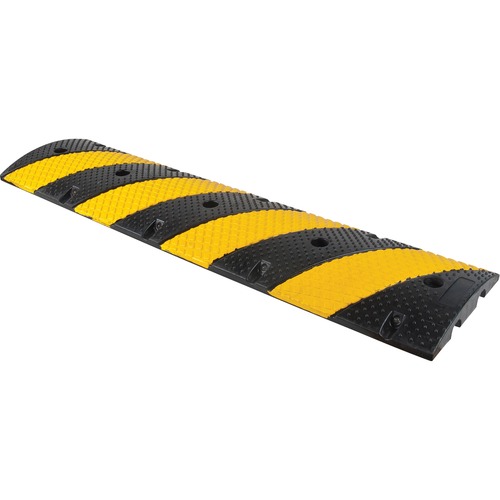 Zenith SEH142 Speed Bump - 11" (279.40 mm) Width x 2" (50.80 mm) Height x 48" (1219.20 mm) Length - Black, Yellow - Rubber