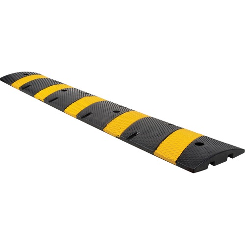 Zenith Speed Bump - 11" (279.40 mm) Width x 2" (50.80 mm) Height x 72" (1828.80 mm) Length - Black, Bright Yellow - Rubber