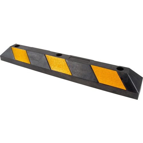 Zenith SEH140 Parking Curb - 6" (152.40 mm) Width x 4" (101.60 mm) Height x 36" (914.40 mm) Length - Black, Bright Yellow - Rubber