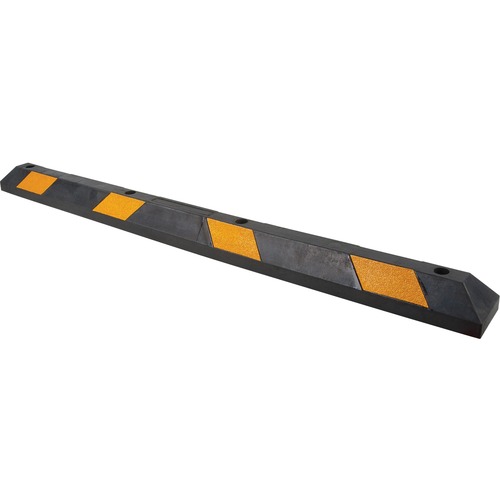 Zenith SEH141 Parking Curb - 6" (152.40 mm) Width x 4" (101.60 mm) Height x 72" (1828.80 mm) Length - 1 - Black, Bright Yellow - Rubber
