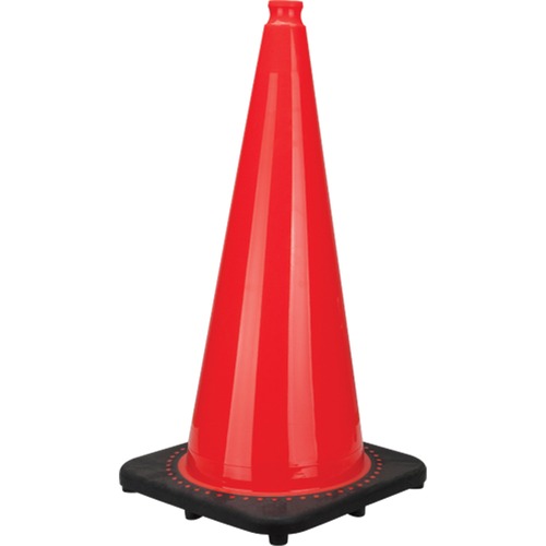 Zenith Traffic Cone - 28" (711.20 mm) Height - Cone Shape - Flexible, Durable, Temperature Resistant - Polyvinyl Chloride (PVC) - Fluorescent Orange - Safety/Caution Signs - ZEN05076