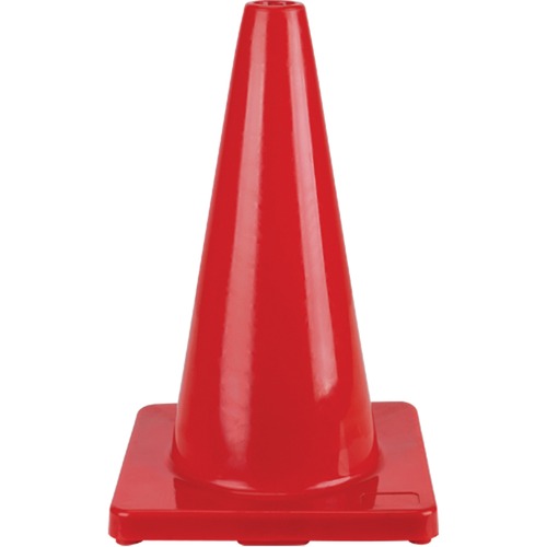 Zenith Traffic Cone - 18" (457.20 mm) Height - Cone Shape - Lightweight, Flexible, Durable, Temperature Resistant - Polyvinyl Chloride (PVC) - Red - Safety/Caution Signs - ZENSEK283