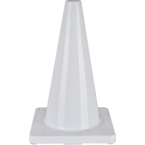 Zenith Traffic Cone - 18" (457.20 mm) Height - Cone Shape - Lightweight, Flexible, Durable, Temperature Resistant - Polyvinyl Chloride (PVC) - White