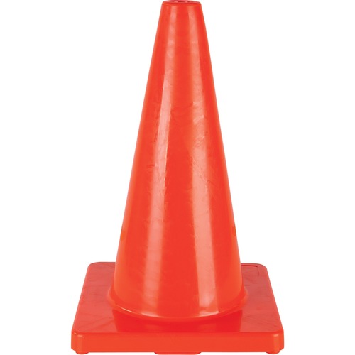 Zenith Traffic Cone - 18" (457.20 mm) Height - Cone Shape - Lightweight, Flexible, Durable, Temperature Resistant - Polyvinyl Chloride (PVC) - Orange