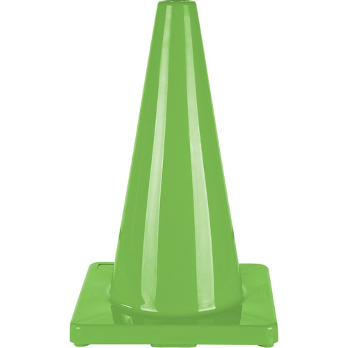 Zenith Traffic Cone - 18" (457.20 mm) Height - Cone Shape - Lightweight, Flexible, Durable, Temperature Resistant - Polyvinyl Chloride (PVC) - Green