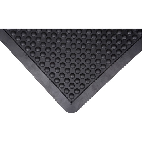 Zenith Anti-Fatigue Dome Mat - 36" (914.40 mm) Length x 24" (609.60 mm) Width x 0.50" (12.70 mm) Thickness - Rectangle - Bubbled - Rubber - Black
