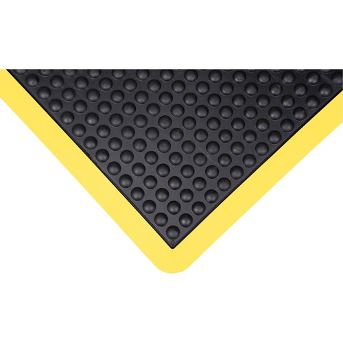 Zenith Anti-Fatigue Dome Mat - 36" (914.40 mm) Length x 24" (609.60 mm) Width x 0.50" (12.70 mm) Thickness - Rectangle - Bubbled - Rubber - Yellow, Black