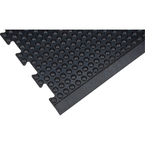 Zenith Anti-Fatigue Dome Mat - 48" (1219.20 mm) Length x 36" (914.40 mm) Width x 0.50" (12.70 mm) Thickness - Rectangle - Bubbled - Rubber - Black