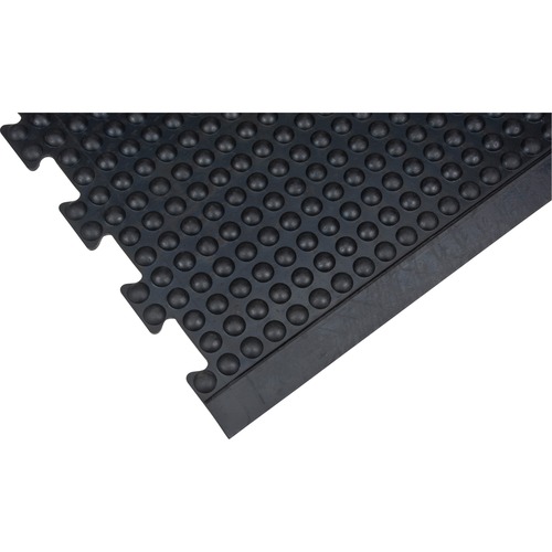 Zenith Anti-Fatigue Dome Mat - 48" (1219.20 mm) Length x 36" (914.40 mm) Width x 0.500" (12.70 mm) Thickness - Rectangular - Bubbled - Rubber - Black