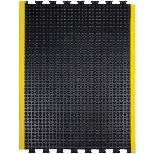 Zenith Anti-Fatigue Dome Mat - 48" (1219.20 mm) Length x 36" (914.40 mm) Width x 0.50" (12.70 mm) Thickness - Rectangle - Bubbled - Rubber - Black, Yellow